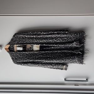Pennyblack Boho Boucle Melange Fringe Knit Open Long Cardigan